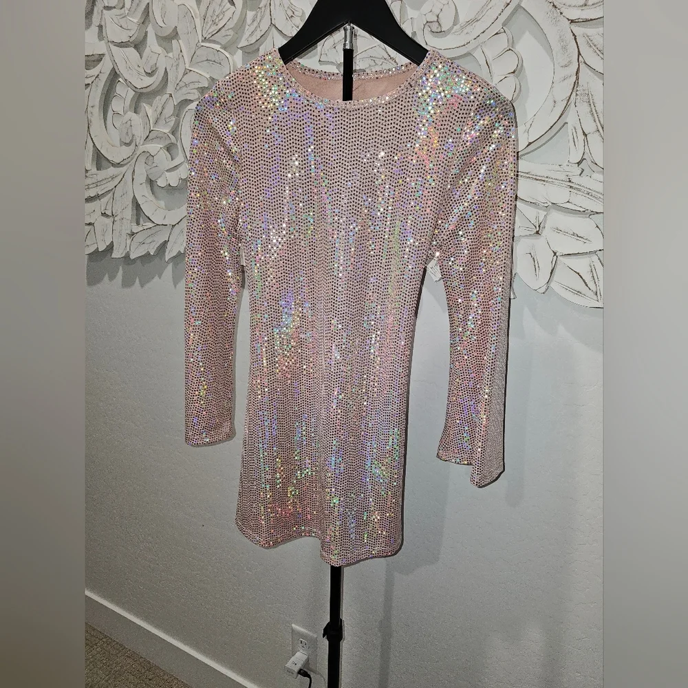 NWT Allison & Kelly Sparkling Sequin Pink Dress
